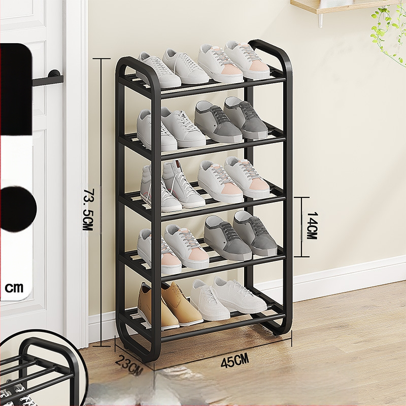 Kaasaegne lihtne multifunktsionaalne metallist mitmekihiline hoiustusjalatsi riiul ühiselamu väikese korteri kaasaskantav hoiustusjalatsi riiul