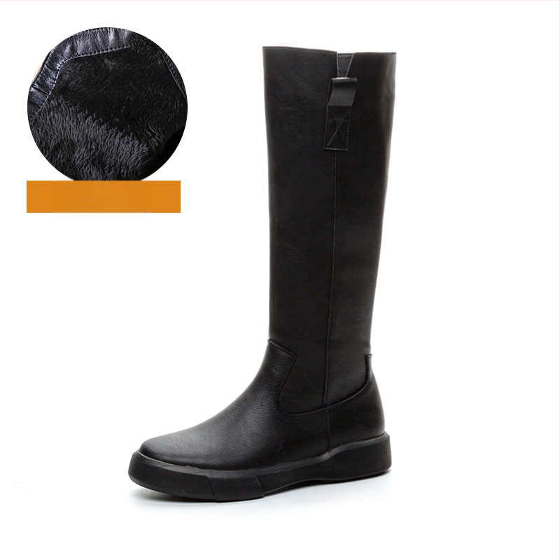 Vintage īstas ādas Martin zābaki, sieviešu ceļgalus sašaurinoši bruņinieku zābaki ar biezu zoli, vilnas oderi, rudens un ziemas garie zābaki, universāli augstzābaki