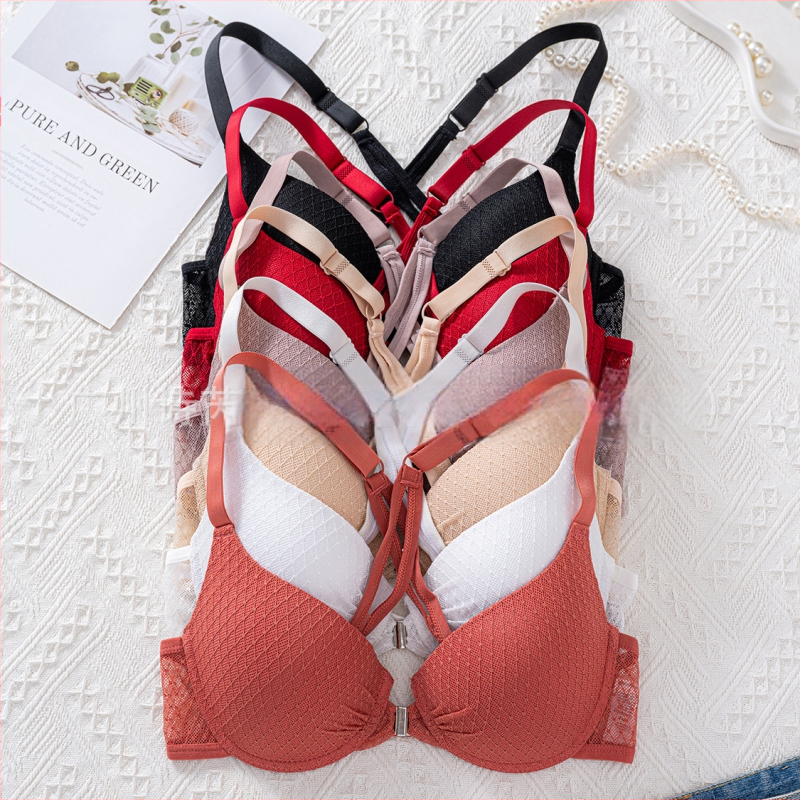 Sutien Temu transfrontalier, mărimi mari, din materiale europene și americane, cu armătură, închizătoare frontală, susținere sporită, design cu spate încrucișat, spate descuiat, îmbunătățește aspectul bustului