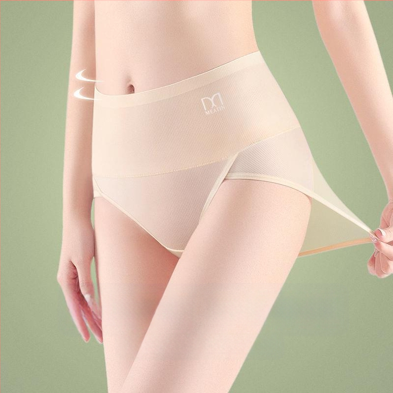 Meiya Ting Ice Silk Cool Feet Big Mouth naiste aluspesu suvine kerge läbilaskev puuvillane jalgevahe kõrge vöökohaga kõhu tooniv aluspesu