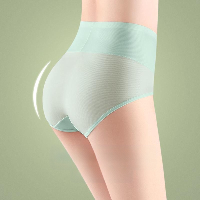 Meiya Ting Ice Silk Cool Feet Big Mouth naiste aluspesu suvine kerge läbilaskev puuvillane jalgevahe kõrge vöökohaga kõhu tooniv aluspesu