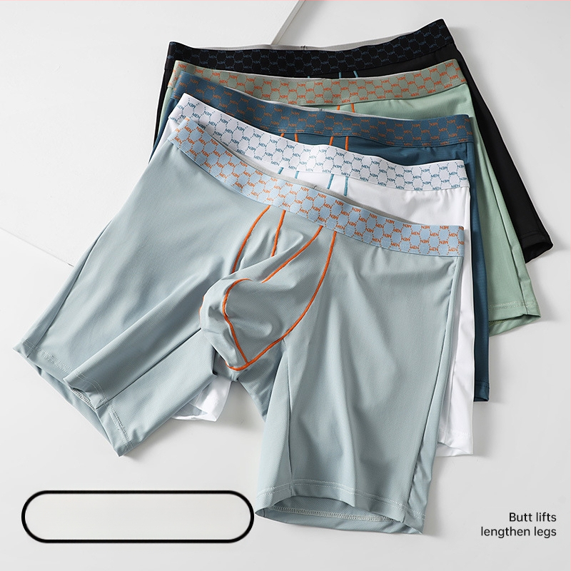 Amazoni meeste viiest punktist koosnevad püksid, kontrastset värvi, jääsiidist, keskmise vöökohaga, hingavad meeste kulumisvastased jala bokserid, pluss-suuruses