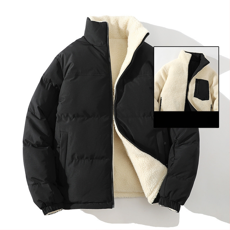 [Двустранно носене] Зимно ново японско двустранно носене, памучно подплатено палто от агнешка вълна за тийнейджъри, модерно марково памучно подплатено палто за тийнейджъри, дейности на открито