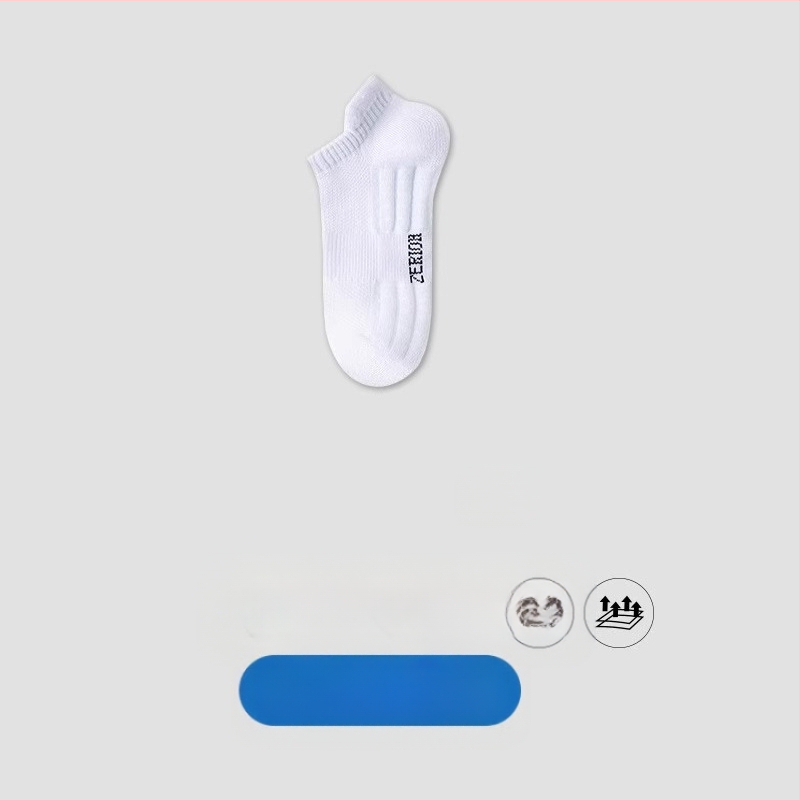 Чорапи Zhuji, мъжки къси летни тънки памучни дезодоранти, абсорбиращи потта, спортни момчета, летни черно-бели, къси тръбички