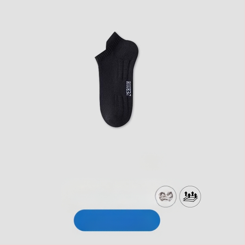 Чорапи Zhuji, мъжки къси летни тънки памучни дезодоранти, абсорбиращи потта, спортни момчета, летни черно-бели, къси тръбички