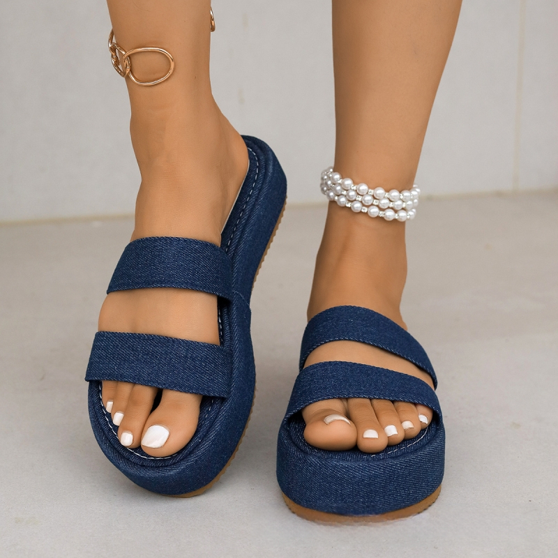 Пантофи с дебела подметка с големи размери, дамски модерни нови пантофи с клиновиден ток, обувки на висок ток, сандали, платформени подметки, папионки, производители, външна търговия