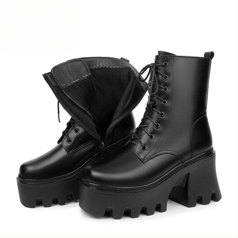 Naiste paksu tallaga ülikõrge kontsaga puuvillapolstriga kingad, kõrgust suurendavad Martini saapad, naiste ehtsast nahast muffin-taldmikuga villased paeltega kinnitatavad puuvillapolstriga saapad, ühekihilised sigaretitoruga saapad