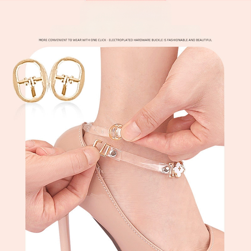 Keturių lapų dobilų „Daisy“ aukštakulniai aulinukai su vieno žodžio raišteliais, reguliuojamas suvarstomas dirželis be montavimo, apsaugantis kulną nuo kritimo