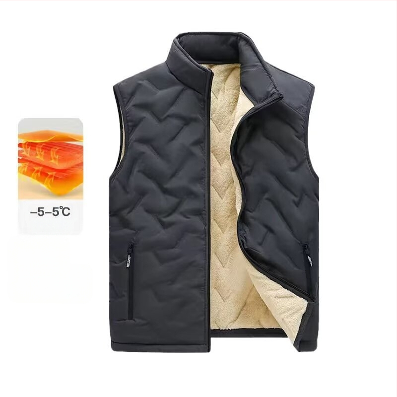 Rudens ir žiemos reljefinė medvilninė liemenė vyriška rudens ir žiemos madinga šilta paminkštinta liemenė, aksominis paltas, didmeninė prekyba