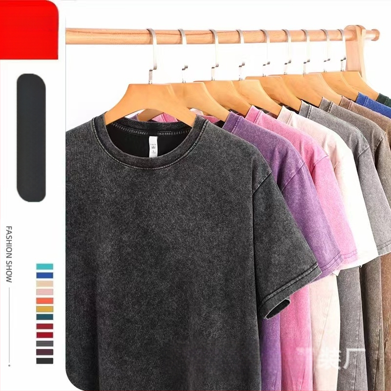 240g teška oprana vintage majica kratkih rukava spuštenih ramena za muškarce, ljetni u trendu, novi retro model iz 2025., polurukavi