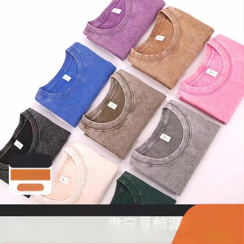 240g teška oprana vintage majica kratkih rukava spuštenih ramena za muškarce, ljetni u trendu, novi retro model iz 2025., polurukavi