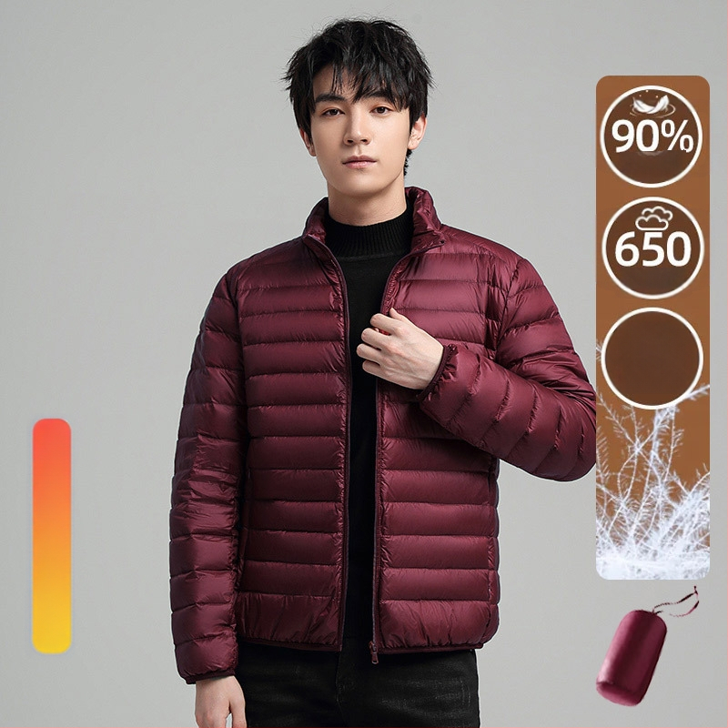 [Noul Standard Național] Jachetă cu puf pentru bărbați și femei, guler înalt ușor, protecție împotriva frigului 6001