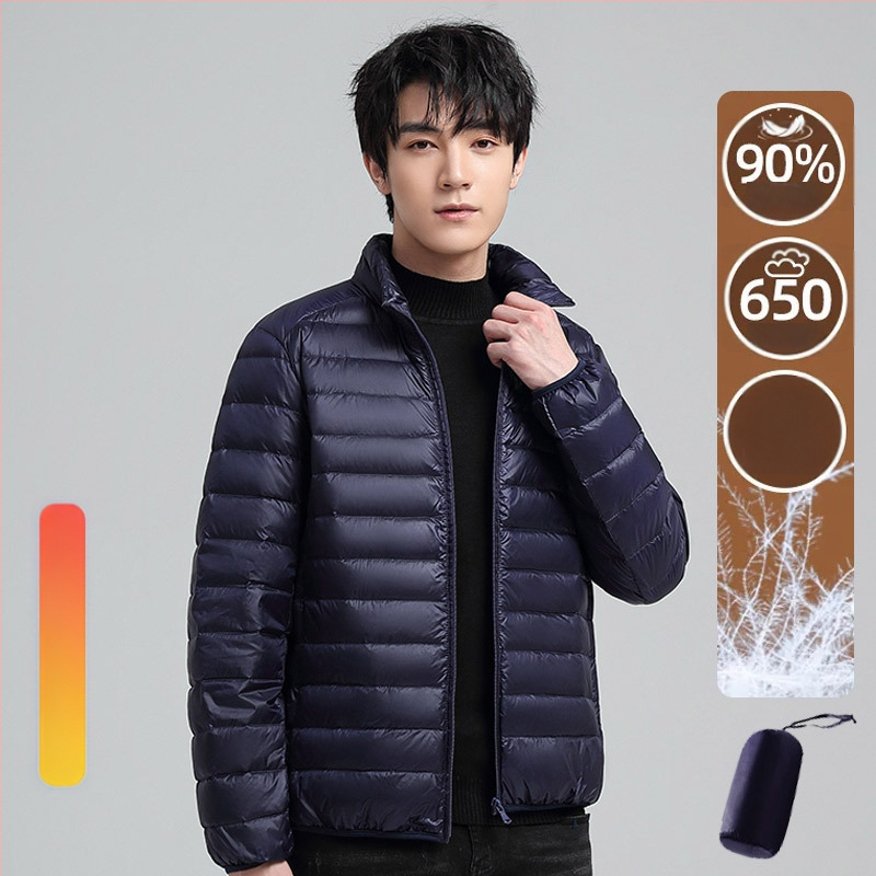 [Noul Standard Național] Jachetă cu puf pentru bărbați și femei, guler înalt ușor, protecție împotriva frigului 6001