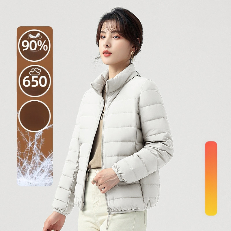 [Noul Standard Național] Jachetă cu puf pentru bărbați și femei, guler înalt ușor, protecție împotriva frigului 6001