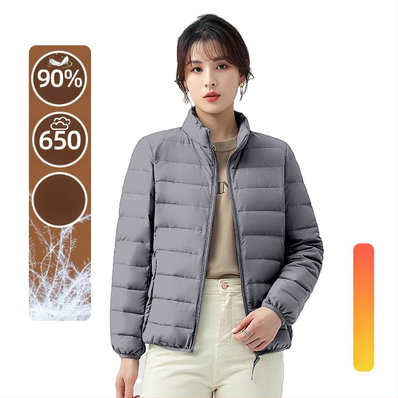 [Noul Standard Național] Jachetă cu puf pentru bărbați și femei, guler înalt ușor, protecție împotriva frigului 6001