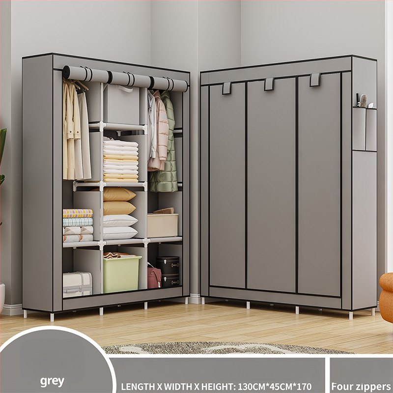 Lõuna-Ameerika enimmüüdud multifunktsionaalne tolmukindel riidest riidekapp kodu magamistoa riidekapp isetegemise kokkupanekuks hoiukapp hoiustamiseks