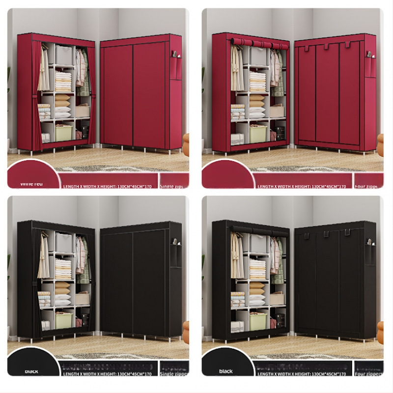 Lõuna-Ameerika enimmüüdud multifunktsionaalne tolmukindel riidest riidekapp kodu magamistoa riidekapp isetegemise kokkupanekuks hoiukapp hoiustamiseks