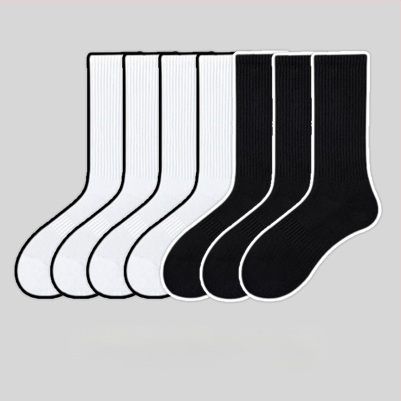 7 paari valgeid sokke, meeste poolsääreni ulatuvad sokid, naiste puhtast puuvillast higi imavad spordisokid, korvpallisokid, paksendatud rätikupõhjaga sukad