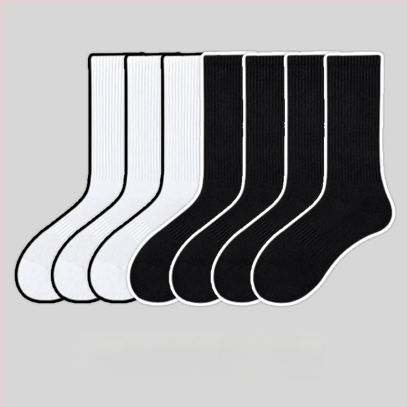7 paari valgeid sokke, meeste poolsääreni ulatuvad sokid, naiste puhtast puuvillast higi imavad spordisokid, korvpallisokid, paksendatud rätikupõhjaga sukad