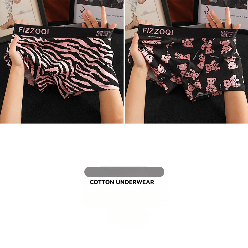 Uued meeste trendikad leopardimustriga puhtast puuvillast mugavad seksikad isikupärastatud aluspesu poiste nelja nurgaga bokserid, hingavad lühikesed püksid