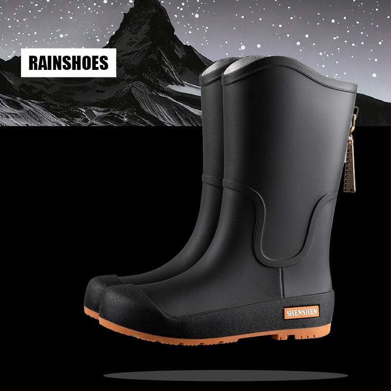 Mados tendencijos lietaus batai moterims vandeniui neslystantys aukšti vamzdžiai lietaus batai suaugusiems stovyklavimo darbui atsparūs guminiai batai ilgi vamzdžiai vandens batai