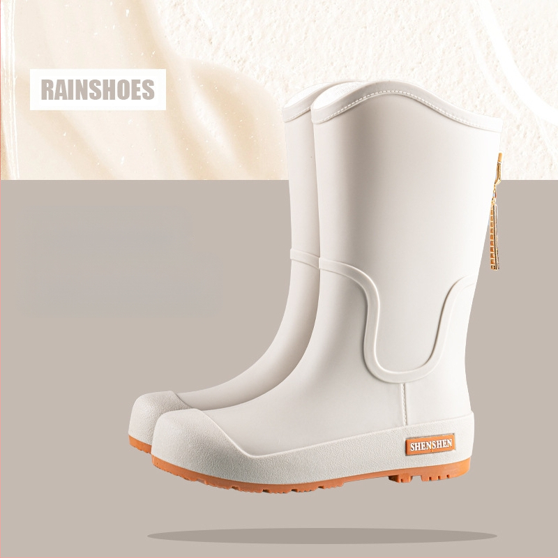 Mados tendencijos lietaus batai moterims vandeniui neslystantys aukšti vamzdžiai lietaus batai suaugusiems stovyklavimo darbui atsparūs guminiai batai ilgi vamzdžiai vandens batai