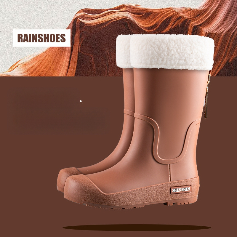 Mados tendencijos lietaus batai moterims vandeniui neslystantys aukšti vamzdžiai lietaus batai suaugusiems stovyklavimo darbui atsparūs guminiai batai ilgi vamzdžiai vandens batai