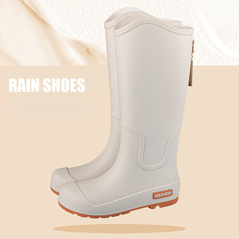 Mados tendencijos lietaus batai moterims vandeniui neslystantys aukšti vamzdžiai lietaus batai suaugusiems stovyklavimo darbui atsparūs guminiai batai ilgi vamzdžiai vandens batai