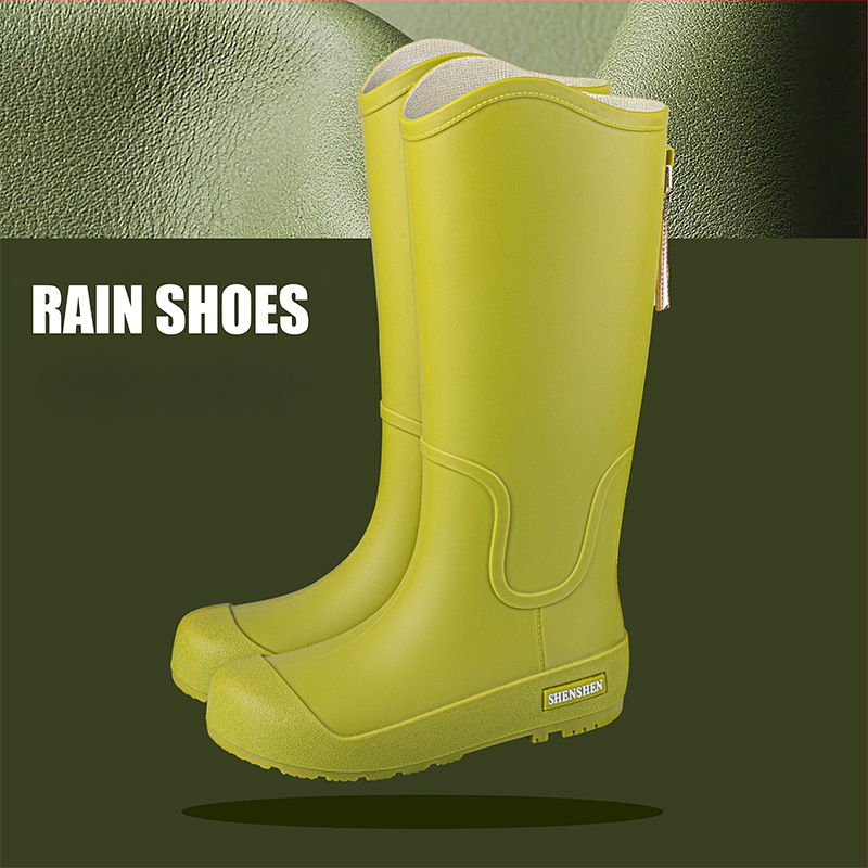 Mados tendencijos lietaus batai moterims vandeniui neslystantys aukšti vamzdžiai lietaus batai suaugusiems stovyklavimo darbui atsparūs guminiai batai ilgi vamzdžiai vandens batai