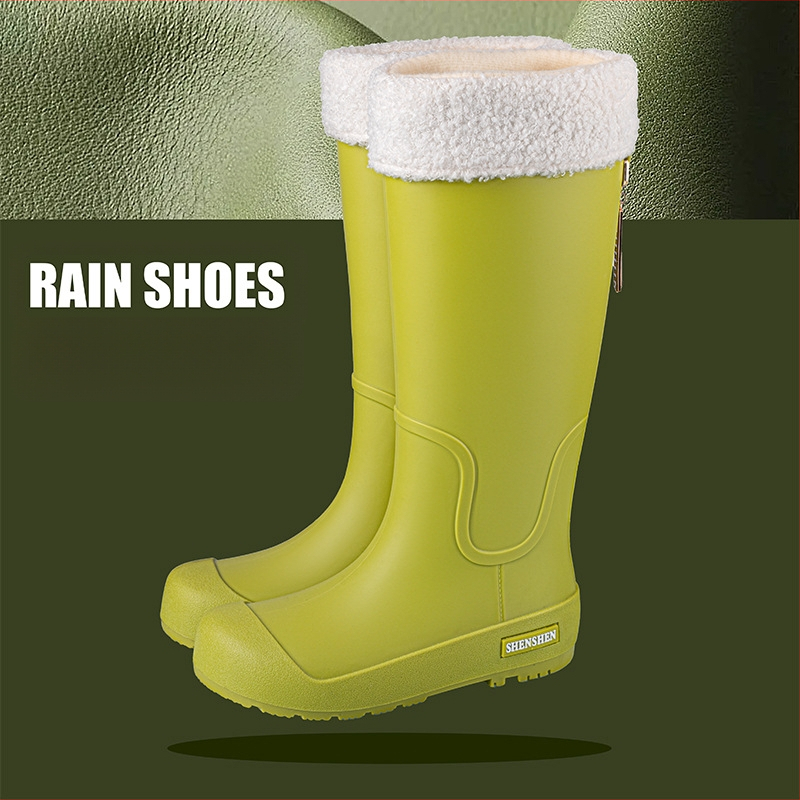 Mados tendencijos lietaus batai moterims vandeniui neslystantys aukšti vamzdžiai lietaus batai suaugusiems stovyklavimo darbui atsparūs guminiai batai ilgi vamzdžiai vandens batai