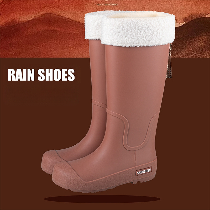 Mados tendencijos lietaus batai moterims vandeniui neslystantys aukšti vamzdžiai lietaus batai suaugusiems stovyklavimo darbui atsparūs guminiai batai ilgi vamzdžiai vandens batai
