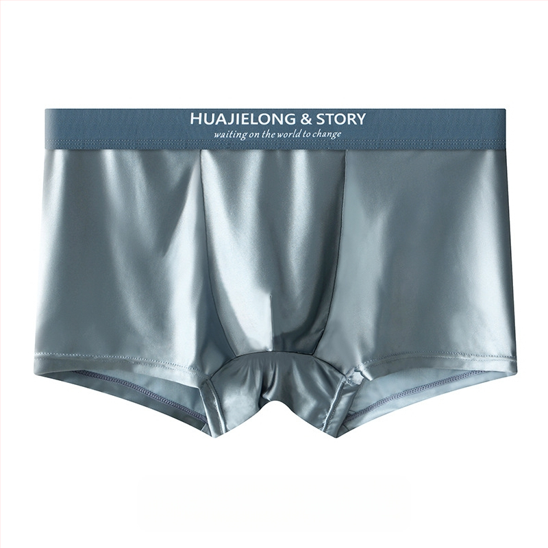 Huajielong meeste aluspesu jääsiidist uus ühevärviline hulgimüügi vöökoht meeste pluss-suurus hingavad meeste bokserid, mida saab kasutada juuste pesemiseks