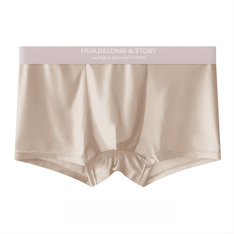 Huajielong meeste aluspesu jääsiidist uus ühevärviline hulgimüügi vöökoht meeste pluss-suurus hingavad meeste bokserid, mida saab kasutada juuste pesemiseks