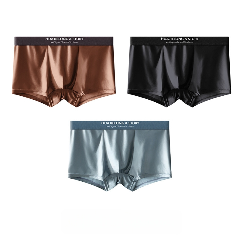 Huajielong meeste aluspesu jääsiidist uus ühevärviline hulgimüügi vöökoht meeste pluss-suurus hingavad meeste bokserid, mida saab kasutada juuste pesemiseks