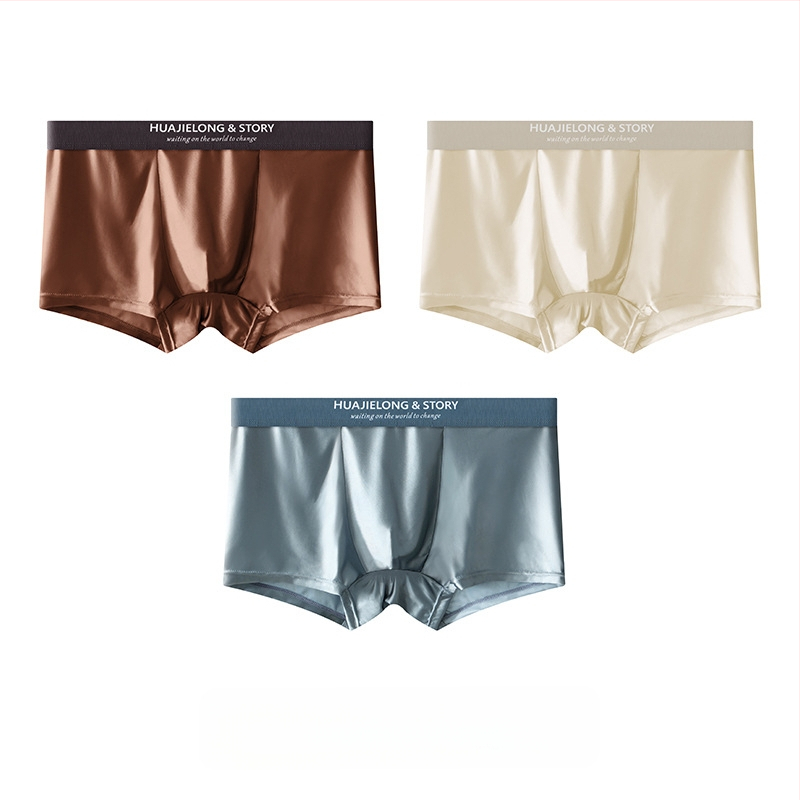 Huajielong meeste aluspesu jääsiidist uus ühevärviline hulgimüügi vöökoht meeste pluss-suurus hingavad meeste bokserid, mida saab kasutada juuste pesemiseks