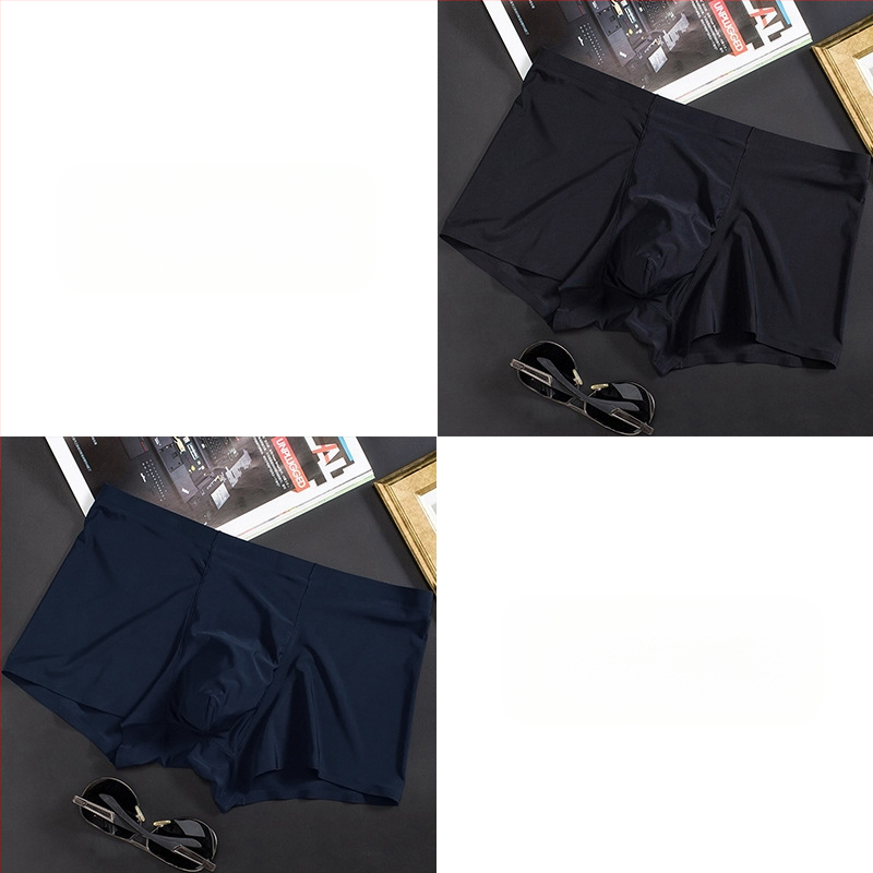 Vyriškos ledo šilko plonos besiūlės bokseriai, verslo, kvėpuojančios, vyriškos apatinės kelnaitės, vasarinės, patogios bokseriai