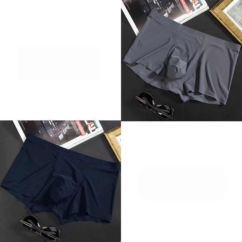 Vyriškos ledo šilko plonos besiūlės bokseriai, verslo, kvėpuojančios, vyriškos apatinės kelnaitės, vasarinės, patogios bokseriai