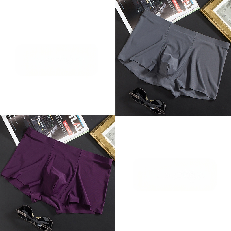 Vyriškos ledo šilko plonos besiūlės bokseriai, verslo, kvėpuojančios, vyriškos apatinės kelnaitės, vasarinės, patogios bokseriai