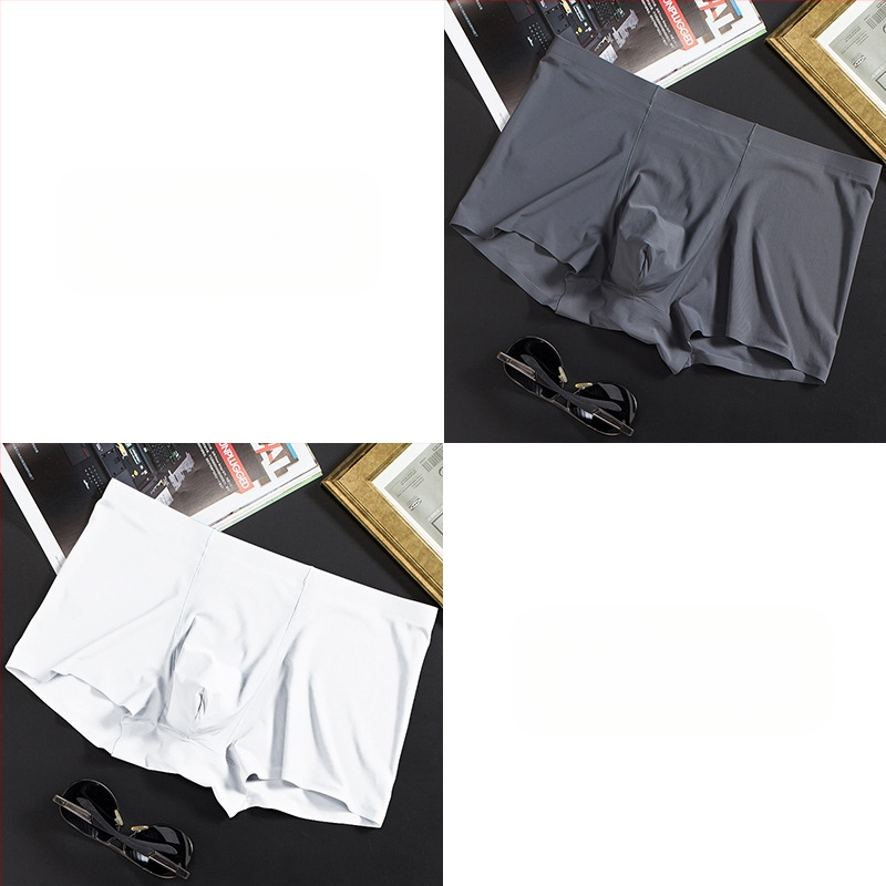 Vyriškos ledo šilko plonos besiūlės bokseriai, verslo, kvėpuojančios, vyriškos apatinės kelnaitės, vasarinės, patogios bokseriai