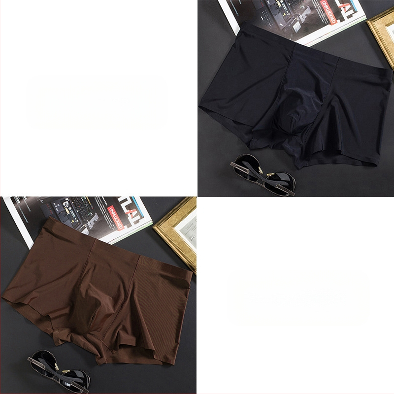 Vyriškos ledo šilko plonos besiūlės bokseriai, verslo, kvėpuojančios, vyriškos apatinės kelnaitės, vasarinės, patogios bokseriai