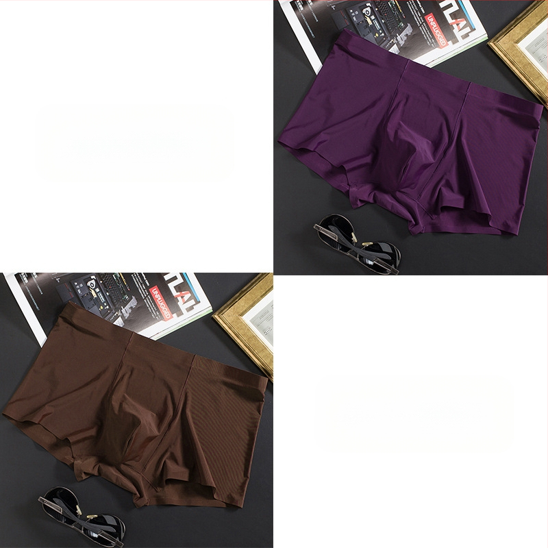 Vyriškos ledo šilko plonos besiūlės bokseriai, verslo, kvėpuojančios, vyriškos apatinės kelnaitės, vasarinės, patogios bokseriai