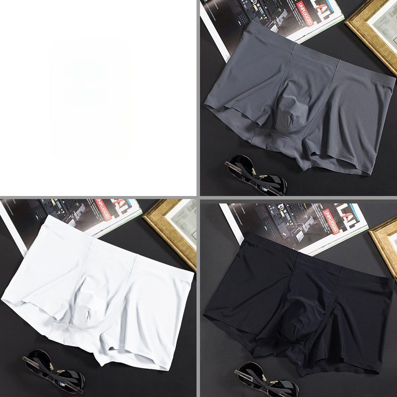 Vyriškos ledo šilko plonos besiūlės bokseriai, verslo, kvėpuojančios, vyriškos apatinės kelnaitės, vasarinės, patogios bokseriai