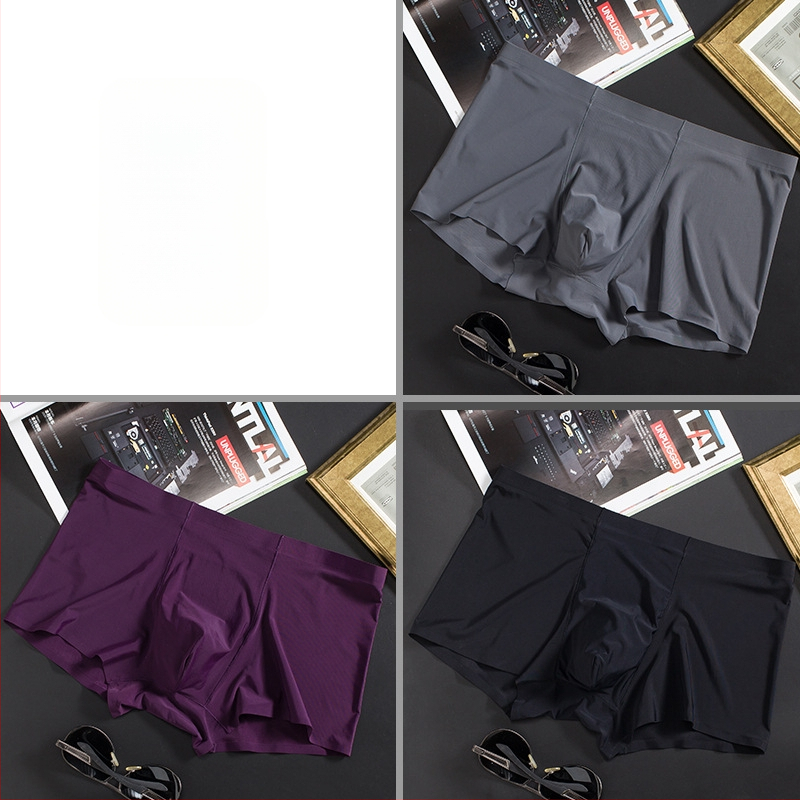 Vyriškos ledo šilko plonos besiūlės bokseriai, verslo, kvėpuojančios, vyriškos apatinės kelnaitės, vasarinės, patogios bokseriai