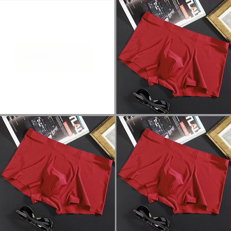 Vyriškos ledo šilko plonos besiūlės bokseriai, verslo, kvėpuojančios, vyriškos apatinės kelnaitės, vasarinės, patogios bokseriai