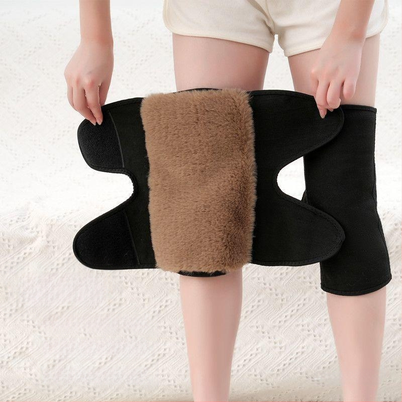 Genunchiere de iarnă din păr de cămilă, calde, rezistente la frig, pentru bărbați și femei, de vârstă mijlocie și vârstnici, căptușite cu fleece, îngroșate, rezistente la vânt, genunchiere, acoperă picioarele