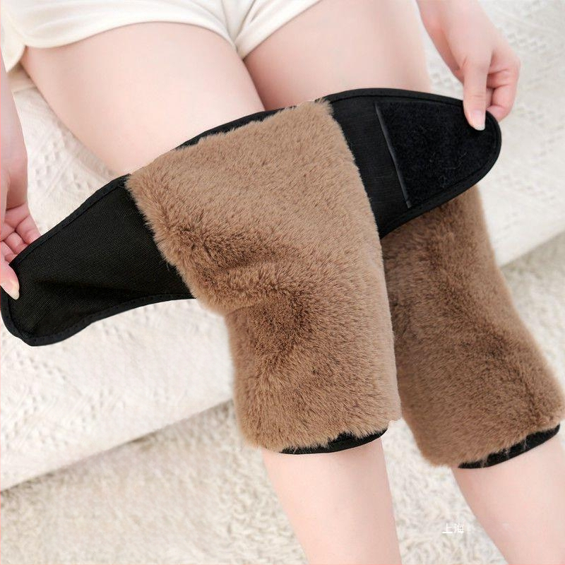 Genunchiere de iarnă din păr de cămilă, calde, rezistente la frig, pentru bărbați și femei, de vârstă mijlocie și vârstnici, căptușite cu fleece, îngroșate, rezistente la vânt, genunchiere, acoperă picioarele