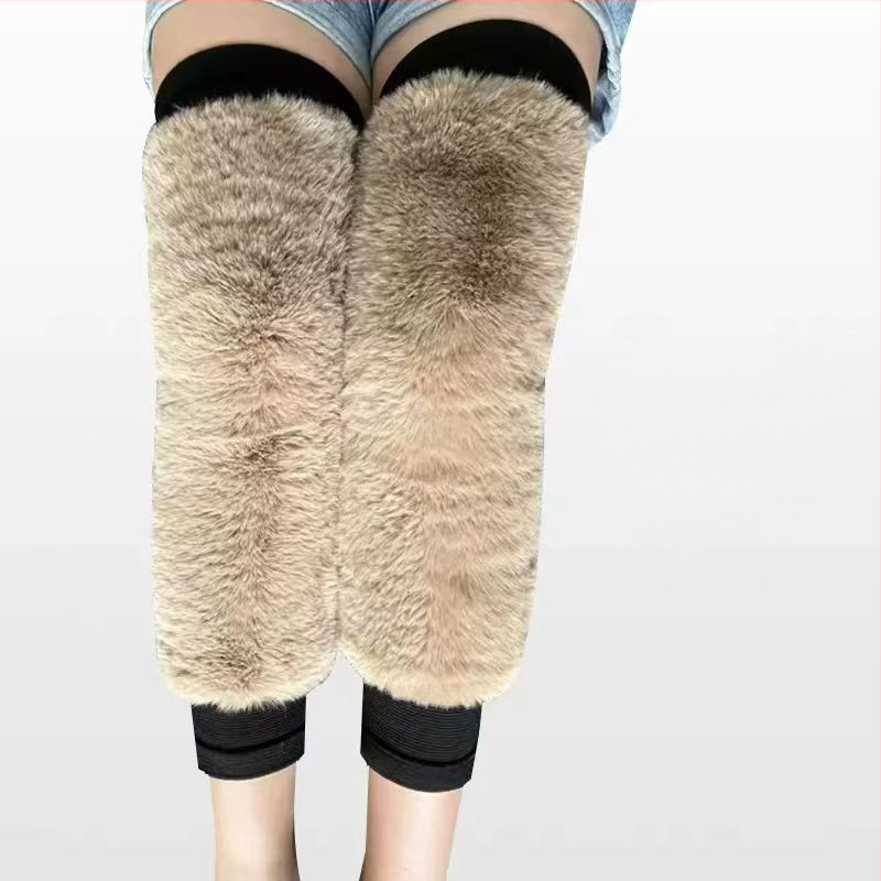 Genunchiere de iarnă din păr de cămilă, calde, rezistente la frig, pentru bărbați și femei, de vârstă mijlocie și vârstnici, căptușite cu fleece, îngroșate, rezistente la vânt, genunchiere, acoperă picioarele