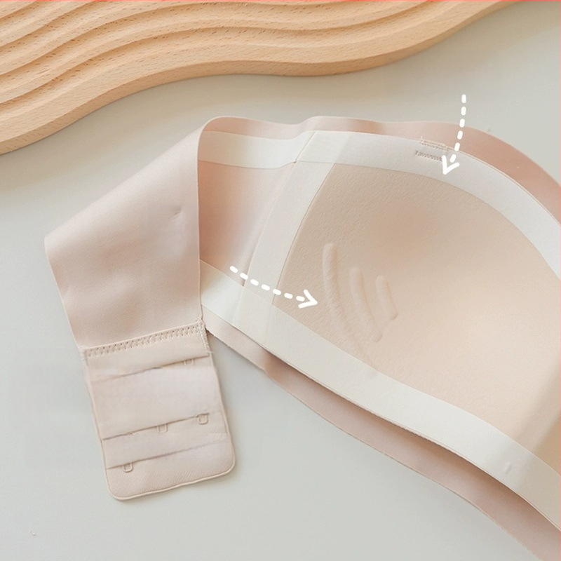 Moteriška liemenėlė be petnešėlių, „Push-up“, maža krūtinė, neslystanti, apsauganti nuo atvirų vietų, besiūlė juosmens dalis, vidinė apranga, graži nugara, želė dryžuota liemenėlė