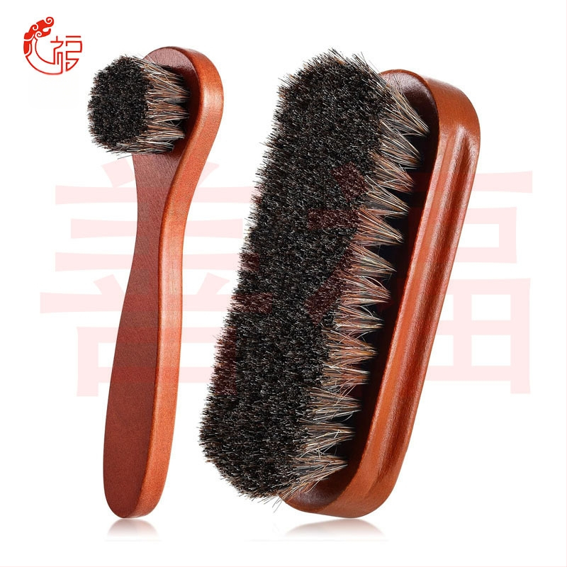 Aukštos klasės priežiūros masyvo medinis batų šepečių rinkinys odiniams batams, batų priežiūrai, pilnas šepečių valymo šepetys, arklio šerių šepetys, kostiumas