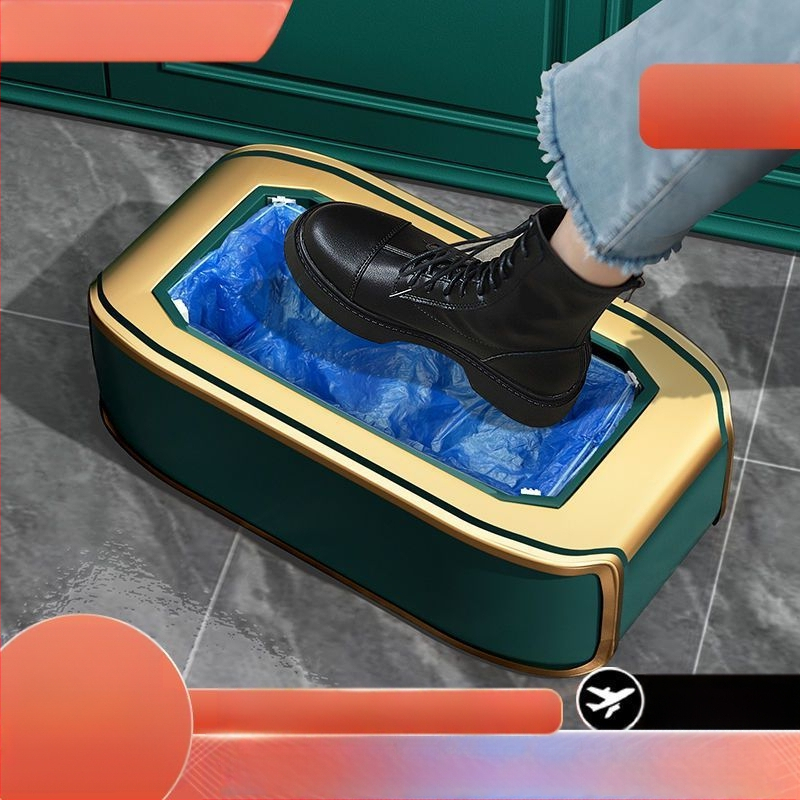 Apsauginė plėvelė biuro viduje, didelio dydžio batų užvalkalų mašina, skirta žengti ant kojų, visiškai automatinis naujas vienkartinis aukštos klasės batų keitimo artefaktas